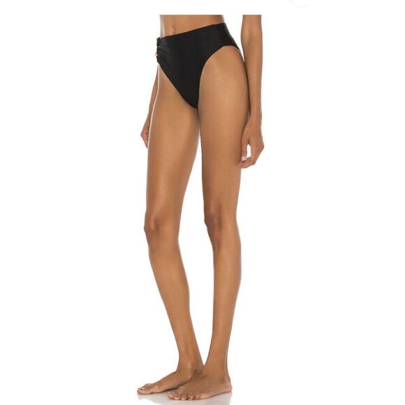 Camila Coelho Andres High Waist Bottom in Black & Nude Large NWT (2-16) - Picture 3 of 7
